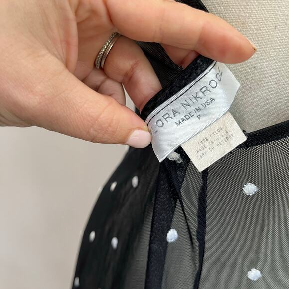 Flora Nikrooz Sheer Vintage Black Slip Dress Y2K Mesh Lip Print Size XS - Picture 6 of 8